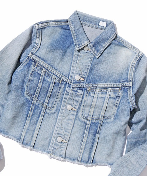 YOUNG&OLSEN The DRYGOODS STORE（ヤングアンドオルセン）の「YOUNG&OLSEN/ヤングアンドオルセン CUT COWBOY JACKET ショートデニムジャケット（デニムジャケット・レディース・ライトブルー・2）」の16枚目の写真