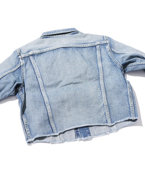 YOUNG&OLSEN The DRYGOODS STORE（ヤングアンドオルセン）の「YOUNG&OLSEN/ヤングアンドオルセン CUT COWBOY JACKET ショートデニムジャケット（デニムジャケット・レディース・ライトブルー・2）」の11枚目の写真