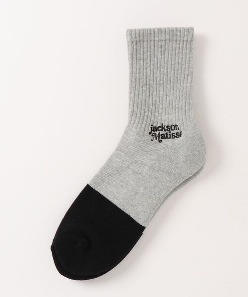 JACKSON MATISSE（ジャクソンマティス）の「【JACKSON MATISSE/ジャクソンマティス】ROSTER SOX×JM Logo Socks（ソックス/靴下・メンズ・グレー・FREE）」の2枚目の写真