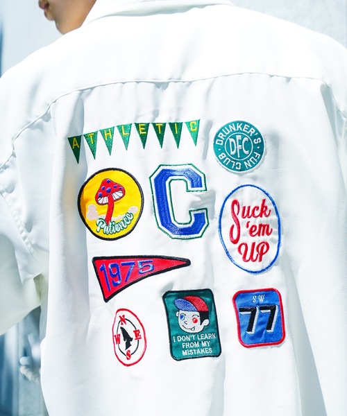 TES HURRICANE OPEN SHIRT 開襟シャツ バックプリント CONFUSE 開襟シャツ 半袖 メンズ オープンカラー レーヨン風