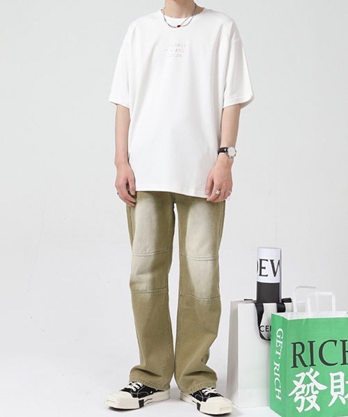 WESTBOY（ウエストボーイ）の「【WB ORIGINALS】Embroidered Drop Shoulder T-shirt WO22S4TP09（Tシャツ/カットソー・メンズ・ブラック/ホワイト/ベージュ/ブルー・XL/L/M）」の7枚目の写真