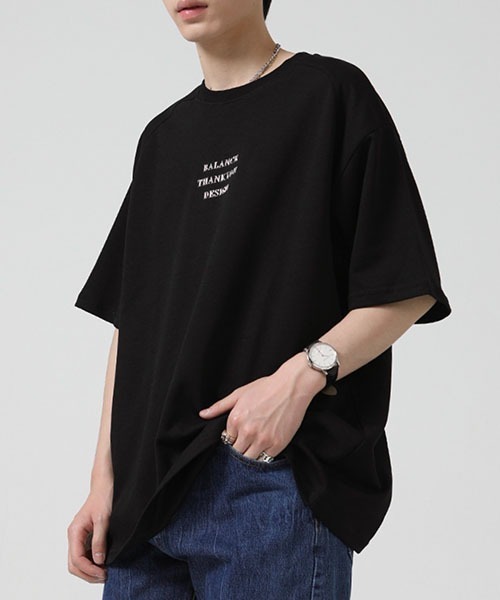 WESTBOY（ウエストボーイ）の「【WB ORIGINALS】Embroidered Drop Shoulder T-shirt WO22S4TP09（Tシャツ/カットソー・メンズ・ブラック/ホワイト/ベージュ/ブルー・XL/L/M）」の10枚目の写真