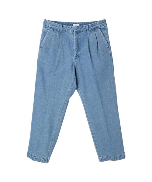 koe（コエ）の「【MENS】デニムタックスラックス*（デニムパンツ・メンズ・ライトインディゴブルー/ワンウォッシュ・M/L）」の8枚目の写真