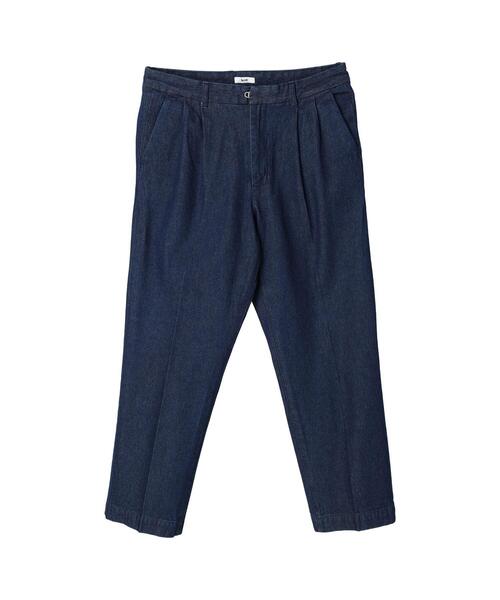 koe（コエ）の「【MENS】デニムタックスラックス*（デニムパンツ・メンズ・ライトインディゴブルー/ワンウォッシュ・M/L）」の7枚目の写真