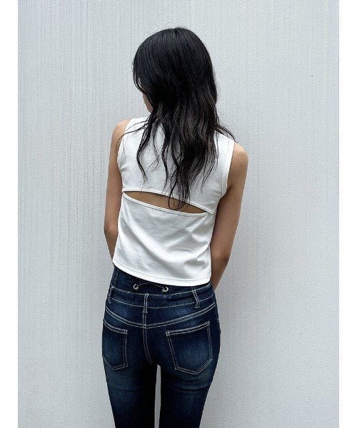 ENVYM（アンビー）の「コンパクトデザインＴＯＰＳ（Tシャツ/カットソー・レディース・オレンジ/ブラック/ホワイト・FREE）」の2枚目の写真