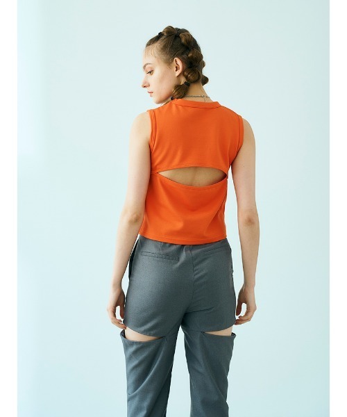 ENVYM（アンビー）の「コンパクトデザインＴＯＰＳ（Tシャツ/カットソー・レディース・オレンジ/ブラック/ホワイト・FREE）」の5枚目の写真