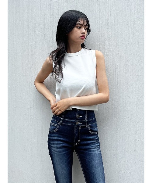 ENVYM（アンビー）の「コンパクトデザインＴＯＰＳ（Tシャツ/カットソー・レディース・オレンジ/ブラック/ホワイト・FREE）」の10枚目の写真