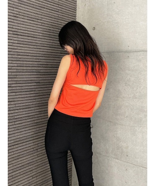 ENVYM（アンビー）の「コンパクトデザインＴＯＰＳ（Tシャツ/カットソー・レディース・オレンジ/ブラック/ホワイト・FREE）」の18枚目の写真