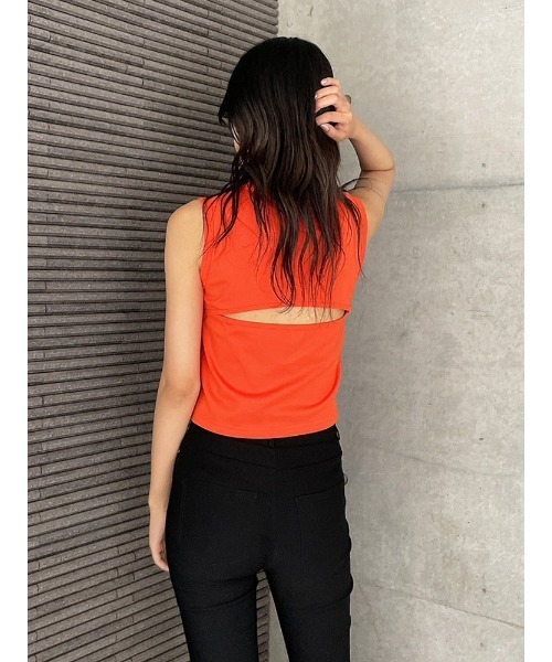 ENVYM（アンビー）の「コンパクトデザインＴＯＰＳ（Tシャツ/カットソー・レディース・オレンジ/ブラック/ホワイト・FREE）」の19枚目の写真