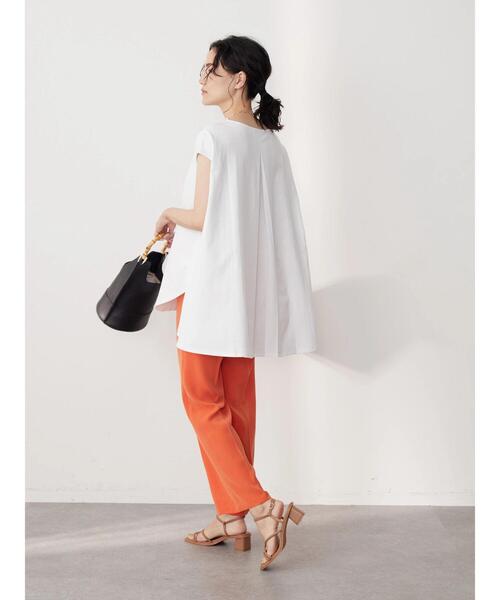 AMERICAN HOLIC（アメリカンホリック）の「サイドスリットフレンチスリーブカットチュニック（Tシャツ/カットソー・レディース・ブラック/ブラウン/オフホワイト/ライトベージュ・M/L）」の13枚目の写真