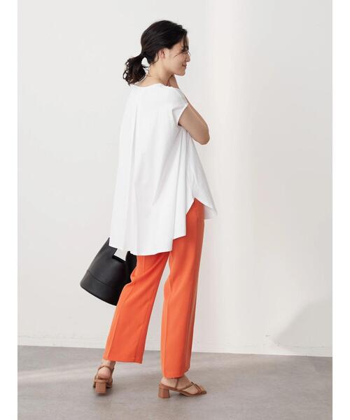 AMERICAN HOLIC（アメリカンホリック）の「サイドスリットフレンチスリーブカットチュニック（Tシャツ/カットソー・レディース・ブラック/ブラウン/オフホワイト/ライトベージュ・M/L）」の14枚目の写真