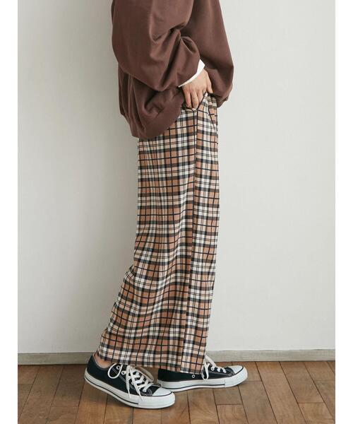 CRAFT STANDARD BOUTIQUE(クラフトスタンダードブティック)の「チェックイージーパンツ *◆(その他パンツ・レディース・ベージュ/グリーン・FREE)」の3枚目の写真