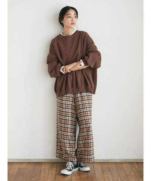 CRAFT STANDARD BOUTIQUE(クラフトスタンダードブティック)の「チェックイージーパンツ *◆(その他パンツ・レディース・ベージュ/グリーン・FREE)」の4枚目の写真