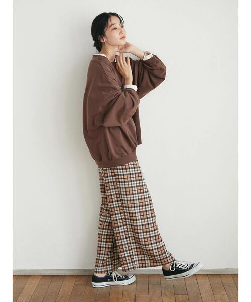 CRAFT STANDARD BOUTIQUE(クラフトスタンダードブティック)の「チェックイージーパンツ *◆(その他パンツ・レディース・ベージュ/グリーン・FREE)」の5枚目の写真
