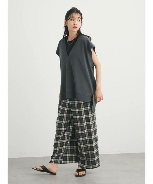 CRAFT STANDARD BOUTIQUE(クラフトスタンダードブティック)の「チェックイージーパンツ *◆(その他パンツ・レディース・ベージュ/グリーン・FREE)」の9枚目の写真