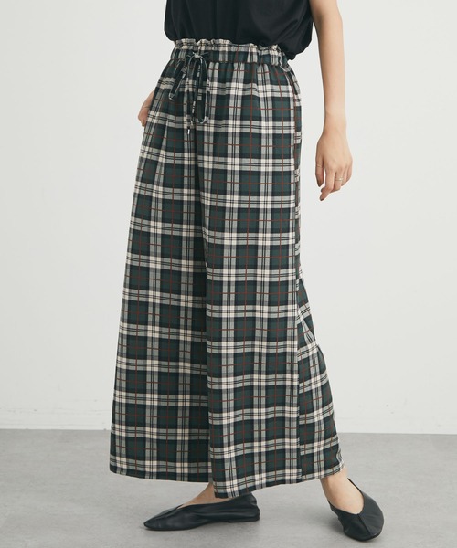 CRAFT STANDARD BOUTIQUE(クラフトスタンダードブティック)の「チェックイージーパンツ *◆(その他パンツ・レディース・ベージュ/グリーン・FREE)」の2枚目の写真