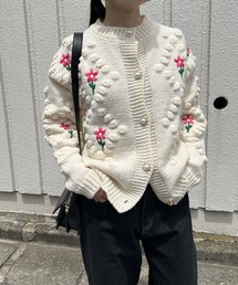Jewelobe（ジュエローブ）の「花刺繍レトロモコモコカーディガン（カーディガン/ボレロ）」