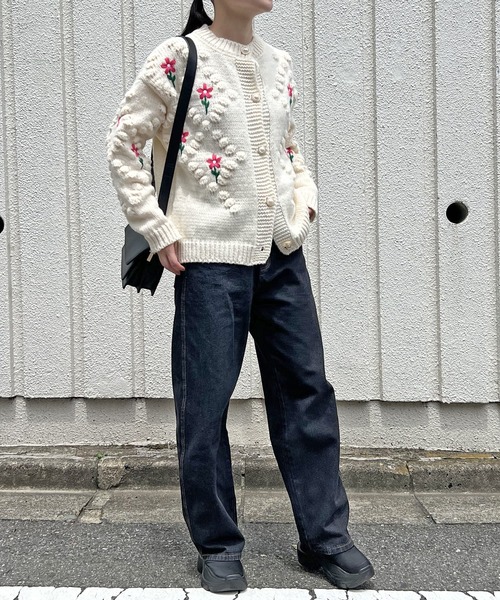 Jewelobe（ジュエローブ）の「花刺繍レトロモコモコカーディガン（カーディガン/ボレロ・レディース・アイボリー・FREE）」の10枚目の写真