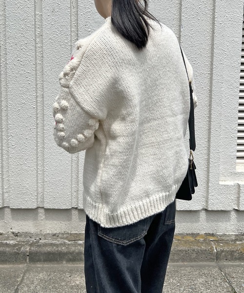 Jewelobe（ジュエローブ）の「花刺繍レトロモコモコカーディガン（カーディガン/ボレロ・レディース・アイボリー・FREE）」の15枚目の写真