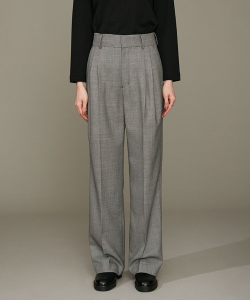 NANO universe（ナノユニバース）の「LB.01/バーズアイ2タックパンツ（スラックス・レディース・ブラック・Ⅰ/Ⅱ）」の6枚目の写真