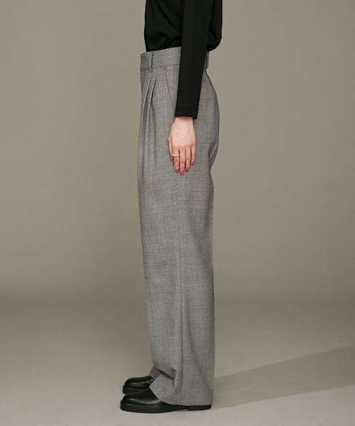 NANO universe（ナノユニバース）の「LB.01/バーズアイ2タックパンツ（スラックス・レディース・ブラック・Ⅰ/Ⅱ）」の7枚目の写真