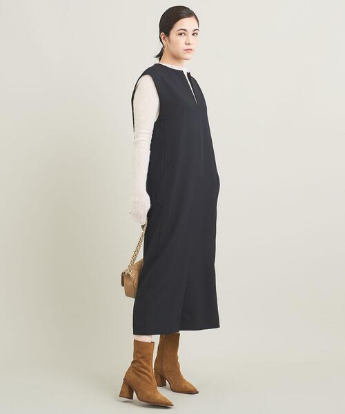 BEAUTY&YOUTH UNITED ARROWS（ビューティーアンドユースユナイテッドアローズ）の「キーネック フロントスリット ジャンパースカート（ジャンパースカート・レディース・ブラック/ダークブラウン/ベージュ/その他1/ブラウン・S/M/XS）」の21枚目の写真