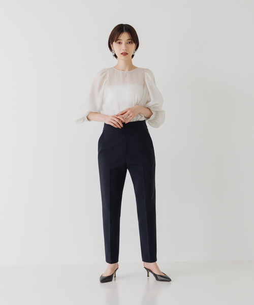 Rouge vif(ルージュヴィフ)の「シアーパフスリーブブラウス(シャツ/ブラウス・レディース・ブラック/ベージュ/オフホワイト・フリー)」の6枚目の写真