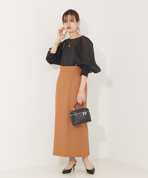 Rouge vif(ルージュヴィフ)の「シアーパフスリーブブラウス(シャツ/ブラウス・レディース・ブラック/ベージュ/オフホワイト・フリー)」の8枚目の写真