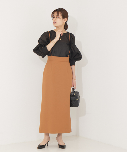 Rouge vif(ルージュヴィフ)の「シアーパフスリーブブラウス(シャツ/ブラウス・レディース・ブラック/ベージュ/オフホワイト・フリー)」の9枚目の写真