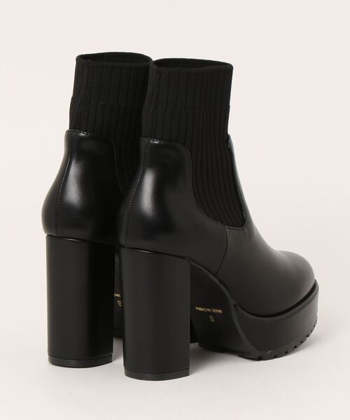 AZUL by moussy(アズールバイマウジー)の「SOCKS HEEL BOOTS Ⅱ/ソックスヒールブーツⅡ(ブーツ・レディース・ブラック/ブラウン・SMALL/MEDIUM/LARGE/LL)」の4枚目の写真