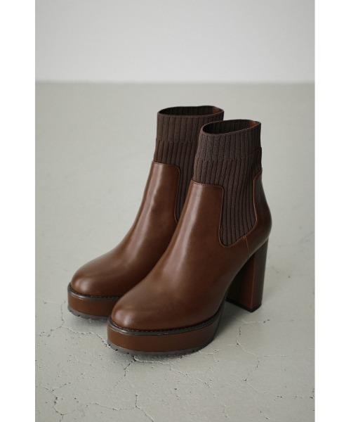 AZUL by moussy(アズールバイマウジー)の「SOCKS HEEL BOOTS Ⅱ/ソックスヒールブーツⅡ(ブーツ・レディース・ブラック/ブラウン・SMALL/MEDIUM/LARGE/LL)」の14枚目の写真