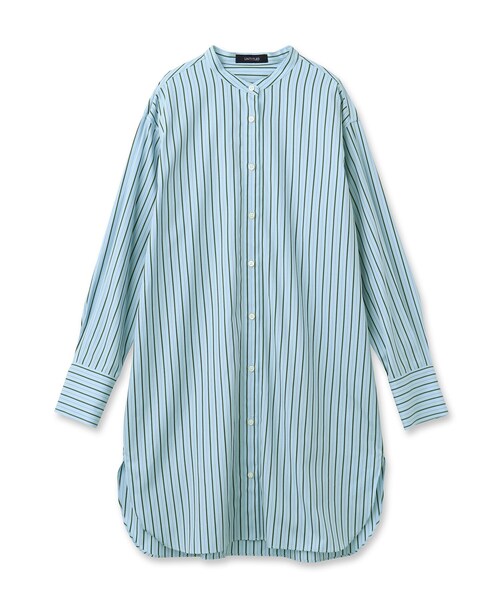 UNTITLED（アンタイトル）の「◆【一枚着からレイヤードまで】セーヌコットンブロード チュニックシャツ＜洗える／防シワ加工／カラバリ豊富＞（チュニック・レディース・サックスブルー系2/サックスブルー/オフホワイト・48/00/04/01/44/02/03）」の4枚目の写真