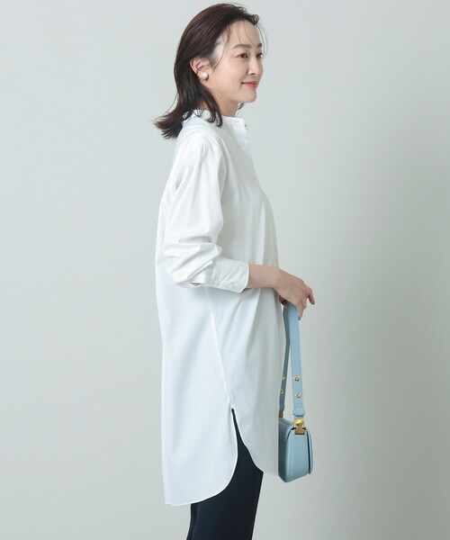 UNTITLED（アンタイトル）の「◆【一枚着からレイヤードまで】セーヌコットンブロード チュニックシャツ＜洗える／防シワ加工／カラバリ豊富＞（チュニック・レディース・サックスブルー系2/サックスブルー/オフホワイト・48/00/04/01/44/02/03）」の18枚目の写真