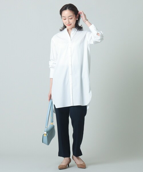 UNTITLED（アンタイトル）の「◆【一枚着からレイヤードまで】セーヌコットンブロード チュニックシャツ＜洗える／防シワ加工／カラバリ豊富＞（チュニック・レディース・サックスブルー系2/サックスブルー/オフホワイト・48/00/04/01/44/02/03）」の20枚目の写真