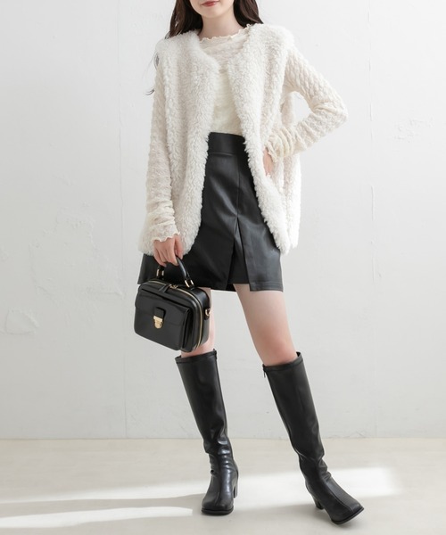 OLIVE des OLIVE（オリーブデオリーブ）の「ぽこぽこインナー（Tシャツ/カットソー・レディース・オフホワイト/ブラック・FREE）」の8枚目の写真