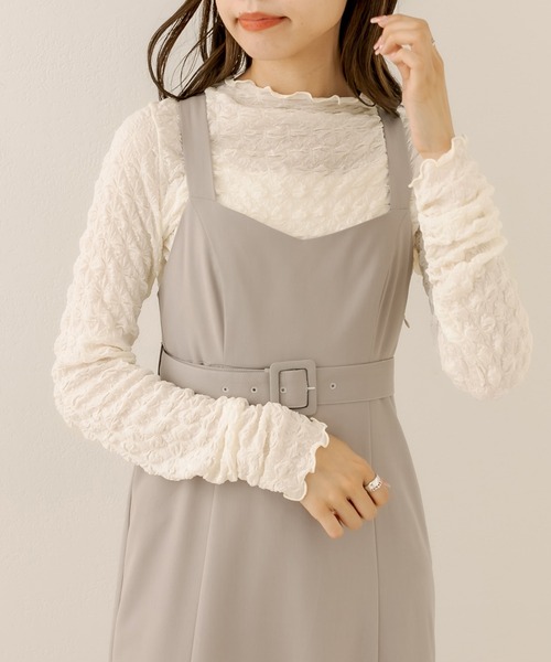 OLIVE des OLIVE（オリーブデオリーブ）の「ぽこぽこインナー（Tシャツ/カットソー・レディース・オフホワイト/ブラック・FREE）」の9枚目の写真