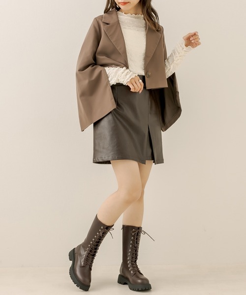 OLIVE des OLIVE（オリーブデオリーブ）の「ぽこぽこインナー（Tシャツ/カットソー・レディース・オフホワイト/ブラック・FREE）」の10枚目の写真