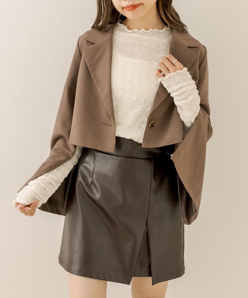 OLIVE des OLIVE（オリーブデオリーブ）の「ぽこぽこインナー（Tシャツ/カットソー・レディース・オフホワイト/ブラック・FREE）」の11枚目の写真