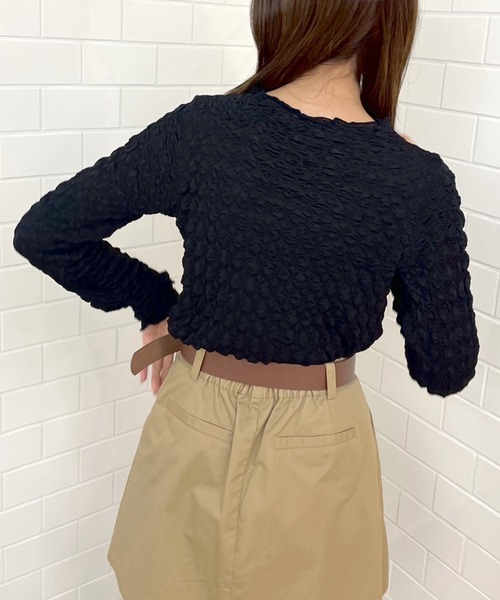 OLIVE des OLIVE（オリーブデオリーブ）の「ぽこぽこインナー（Tシャツ/カットソー・レディース・オフホワイト/ブラック・FREE）」の15枚目の写真