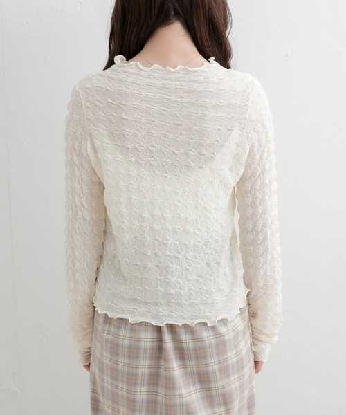 OLIVE des OLIVE（オリーブデオリーブ）の「ぽこぽこインナー（Tシャツ/カットソー・レディース・オフホワイト/ブラック・FREE）」の18枚目の写真