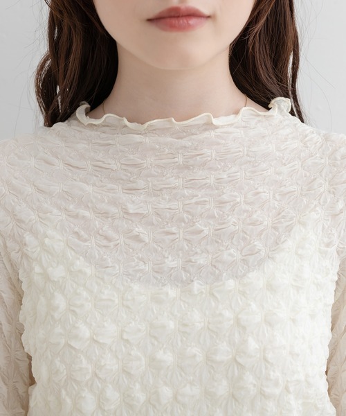 OLIVE des OLIVE（オリーブデオリーブ）の「ぽこぽこインナー（Tシャツ/カットソー・レディース・オフホワイト/ブラック・FREE）」の20枚目の写真