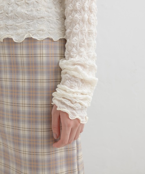 OLIVE des OLIVE（オリーブデオリーブ）の「ぽこぽこインナー（Tシャツ/カットソー・レディース・オフホワイト/ブラック・FREE）」の21枚目の写真