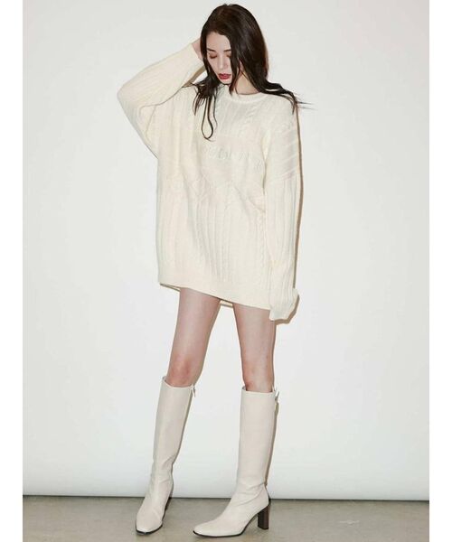 GYDA（ジェイダ）の「BACKスリット ベルトデザインブーツ（ブーツ・レディース・ブラック/アイボリー・SMALL/MEDIUM/LARGE）」の6枚目の写真