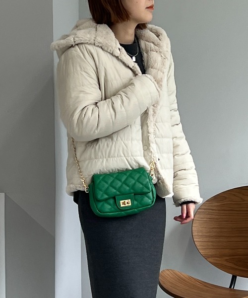 un dix cors（アンディコール）の「チェーンキルティングバッグ（ショルダーバッグ・レディース・ブラック/ホワイト/グリーン/ブルー・FREE）」の17枚目の写真