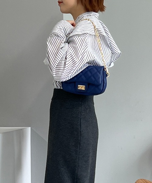 un dix cors（アンディコール）の「チェーンキルティングバッグ（ショルダーバッグ・レディース・ブラック/ホワイト/グリーン/ブルー・FREE）」の11枚目の写真