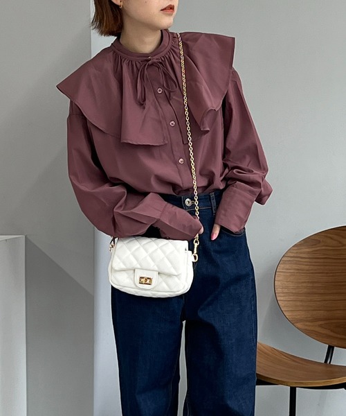 un dix cors（アンディコール）の「チェーンキルティングバッグ（ショルダーバッグ・レディース・ブラック/ホワイト/グリーン/ブルー・FREE）」の5枚目の写真