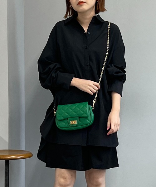 un dix cors（アンディコール）の「チェーンキルティングバッグ（ショルダーバッグ・レディース・ブラック/ホワイト/グリーン/ブルー・FREE）」の9枚目の写真