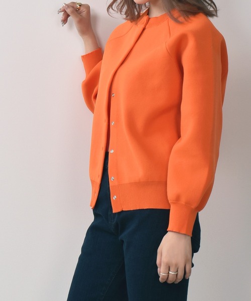 Felt-Maglietta（フェルトマリエッタ）の「ライトスポンディッシュカーディガン（カーディガン/ボレロ・レディース・オレンジ/グリーン/ブラック/アイボリー/ブラウン・MEDIUM）」の22枚目の写真