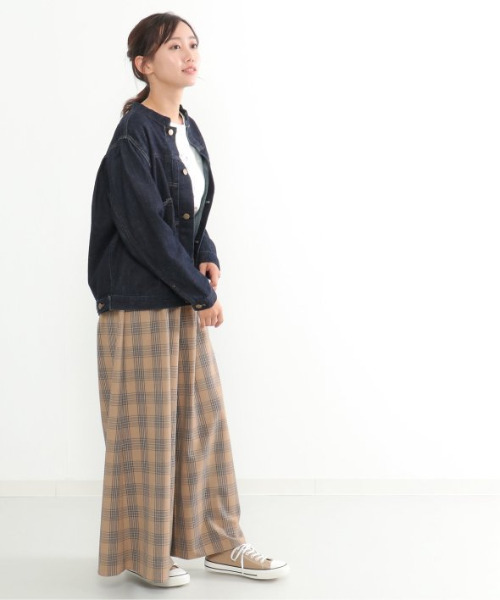 LBC(エルビーシー)の「チェックギャザーワイドパンツ(その他パンツ・レディース・ブラック/ベージュ/グレー・M)」の16枚目の写真