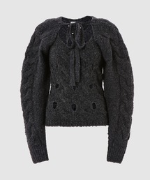 LOW CLASSIC（ロウ　クラシック）の「22FW TWIST HOLE KNIT CARDIGAN SET - CHARCOAL（カーディガン/ボレロ）」